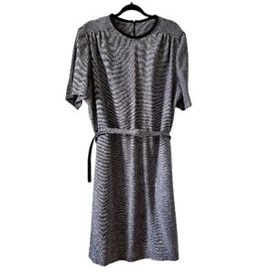 🇨🇦 Vintage Gracie Square Originals Shift Dress | Textured Black & White | L/XL